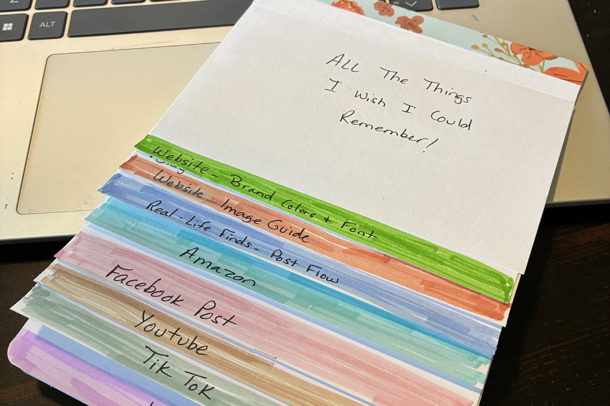 Handmade flip guide for website, Amazon, YouTube, and social media content creation.